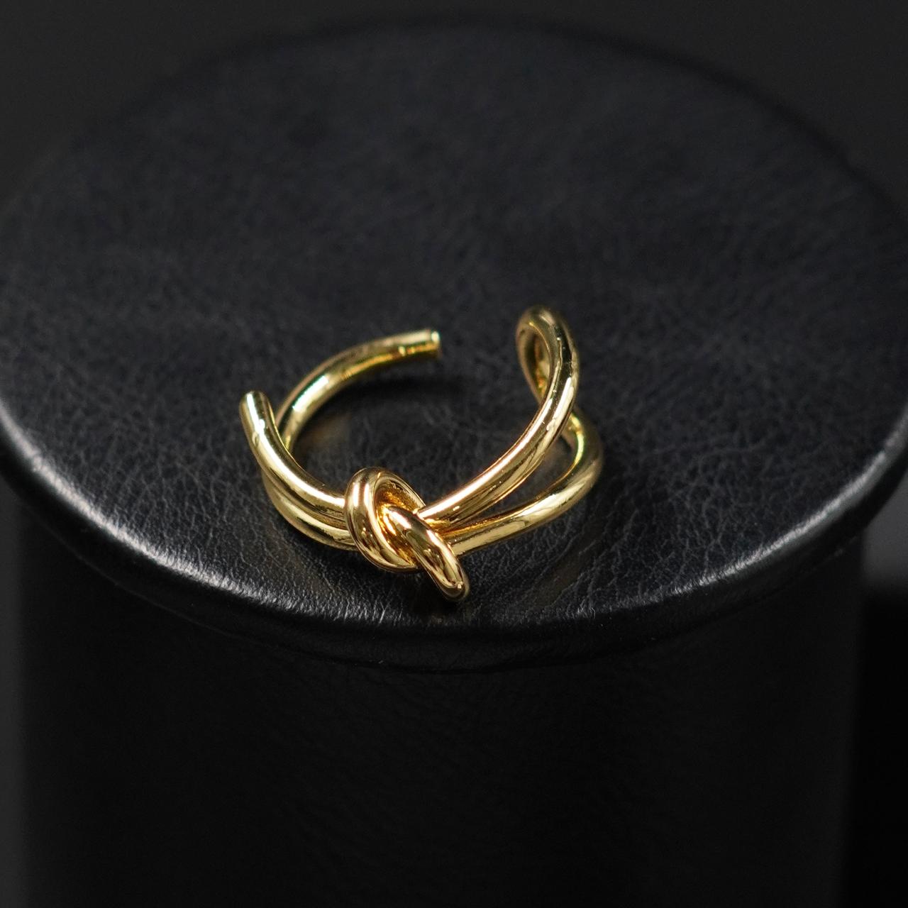 Miniatura 2 de Anillo Nudo de Amor Dorado Rodio